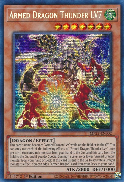 Armed Dragon Thunder LV7 [MP22-EN002] Prismatic Secret Rare | Deep Dive Games St. Marys