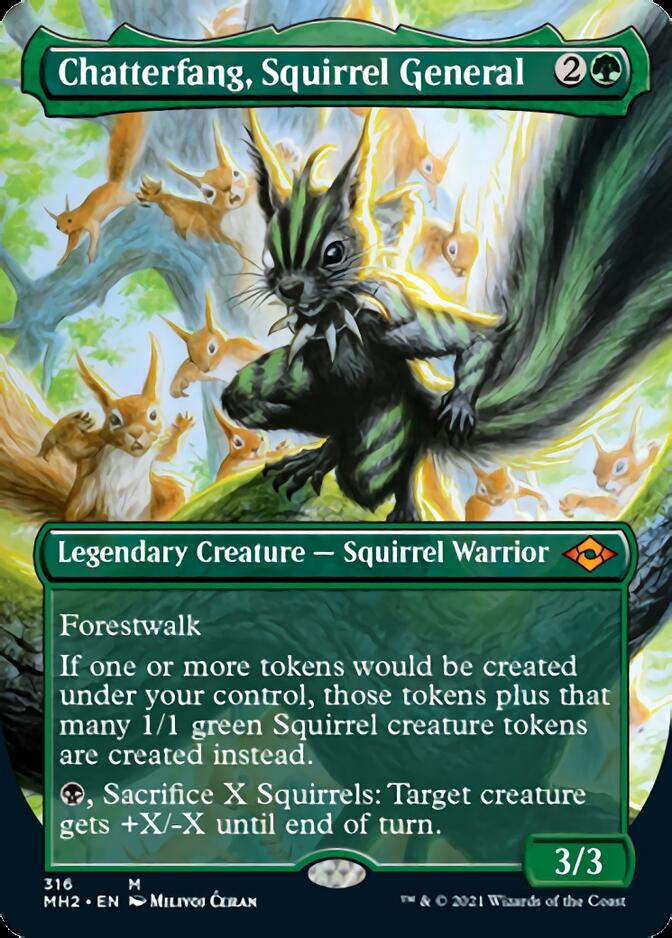 Chatterfang, Squirrel General (Borderless Alternate Art) [Modern Horizons 2] | Deep Dive Games St. Marys