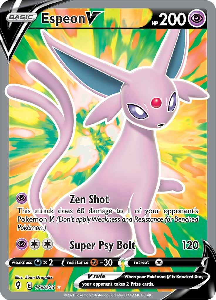 Espeon V (179/203) [Sword & Shield: Evolving Skies] | Deep Dive Games St. Marys