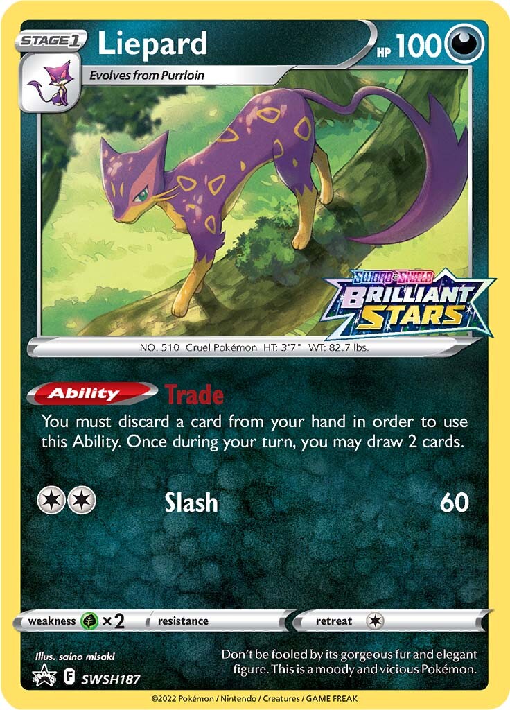 Liepard (SWSH187) (Prerelease Promo) [Sword & Shield: Black Star Promos] | Deep Dive Games St. Marys