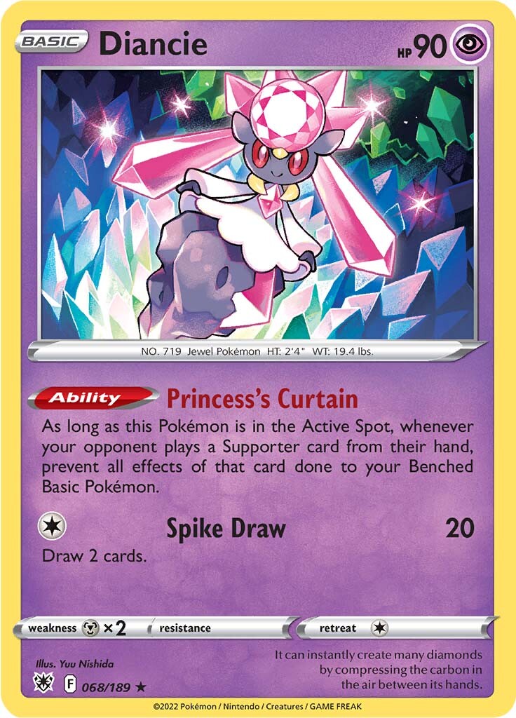 Diancie (068/189) [Sword & Shield: Astral Radiance] | Deep Dive Games St. Marys