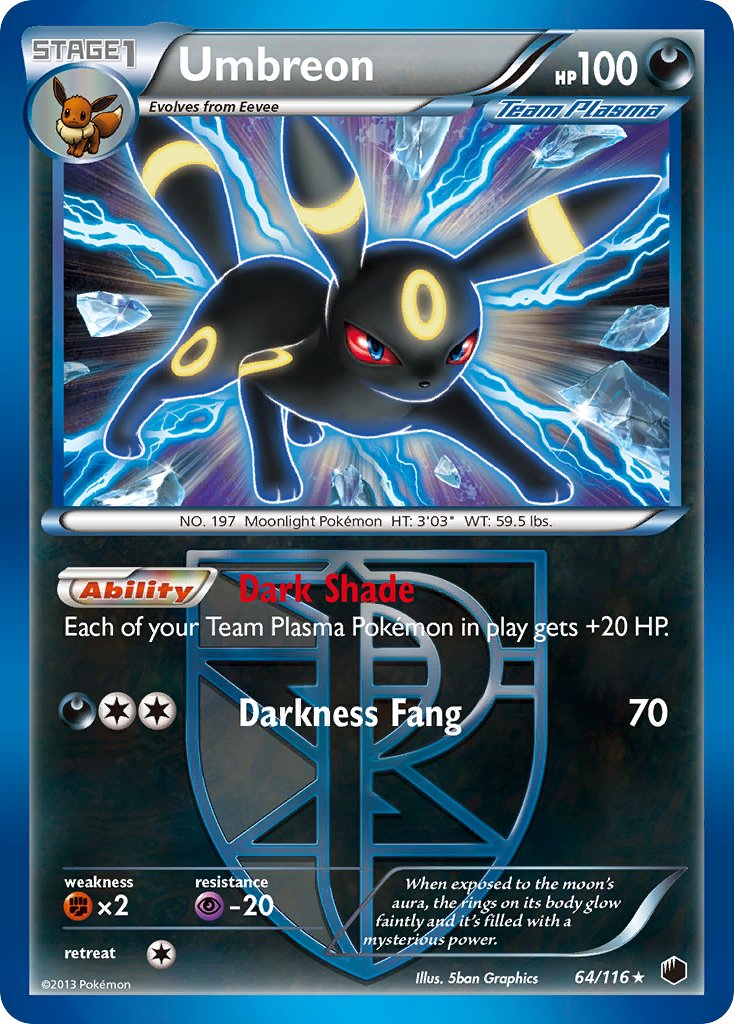 Umbreon (64/116) (Moltres Legendary Battle Deck) (Theme Deck Exclusive) [Black & White: Plasma Freeze] | Deep Dive Games St. Marys