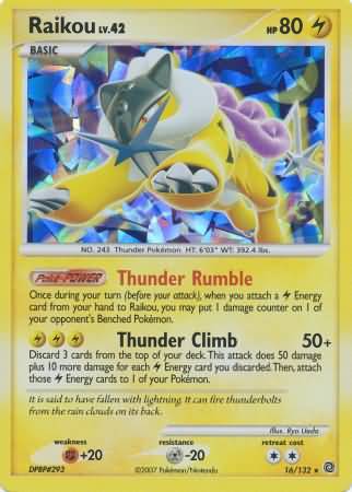 Raikou (16/132) (Cracked Ice Holo) [Diamond & Pearl: Secret Wonders] | Deep Dive Games St. Marys