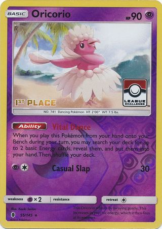 Oricorio (55/145) (League Promo 1st Place) [Sun & Moon: Guardians Rising] | Deep Dive Games St. Marys