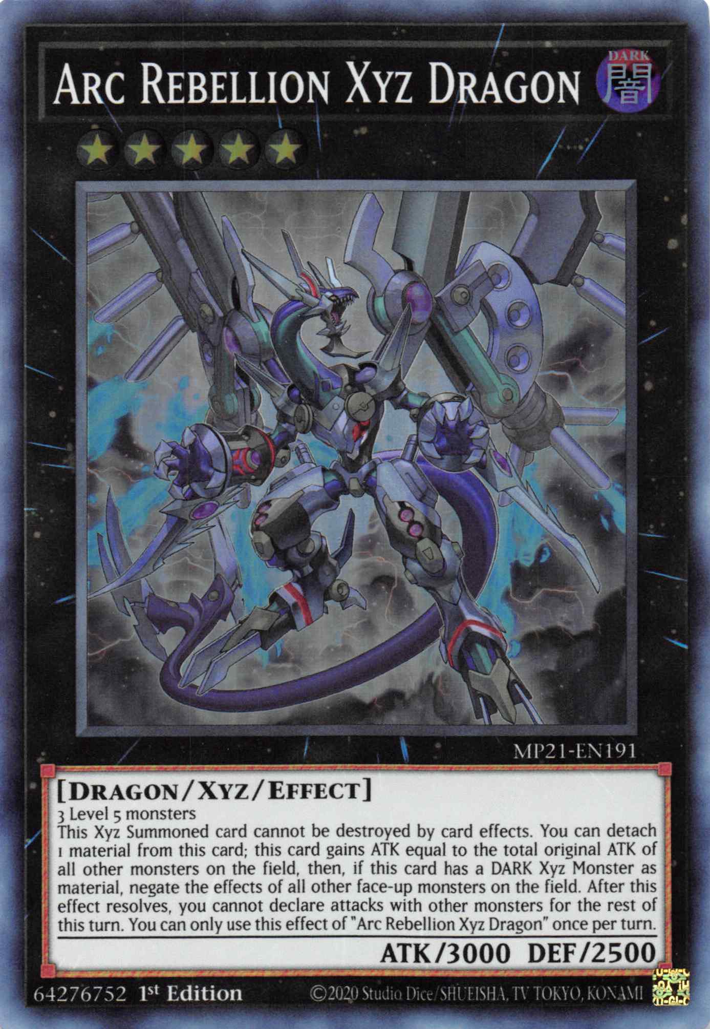 Arc Rebellion Xyz Dragon [MP21-EN191] Super Rare | Deep Dive Games St. Marys