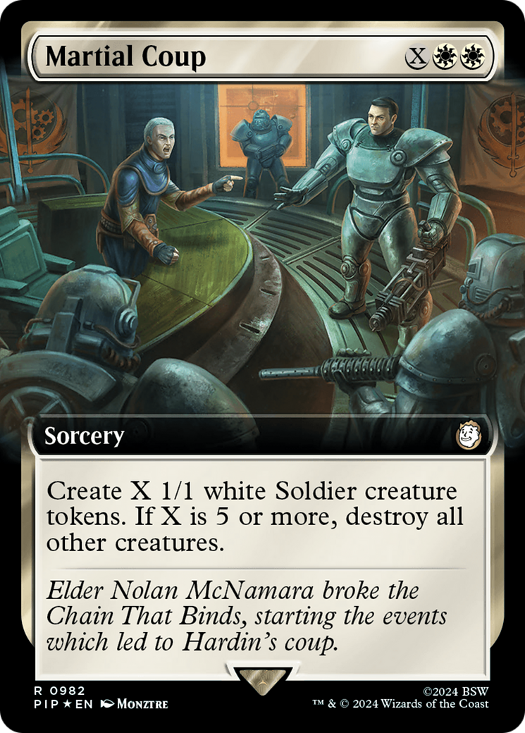 Martial Coup (Extended Art) (Surge Foil) [Fallout] | Deep Dive Games St. Marys