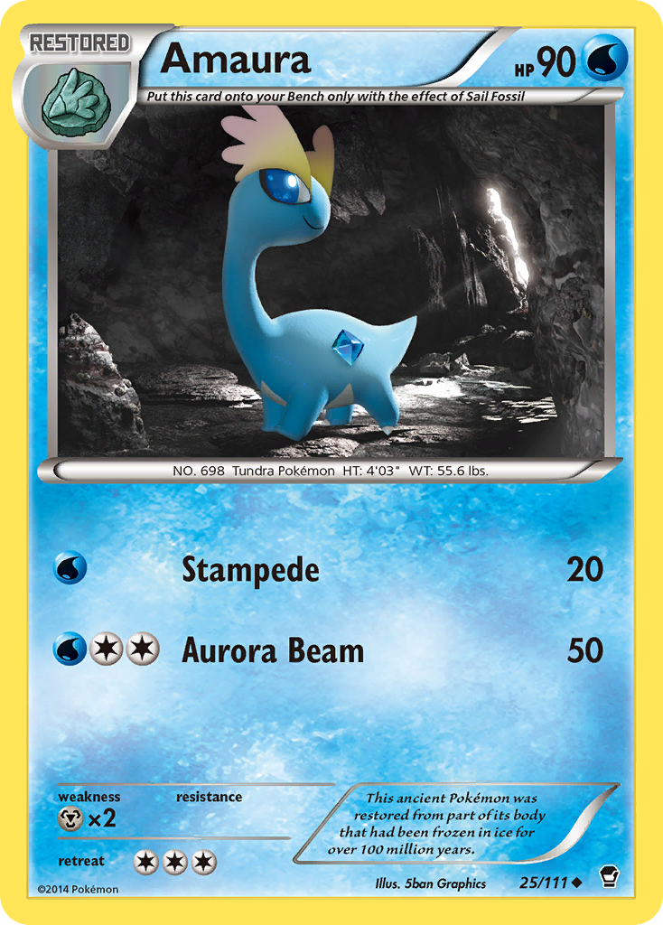 Amaura (25/111) [XY: Furious Fists] | Deep Dive Games St. Marys