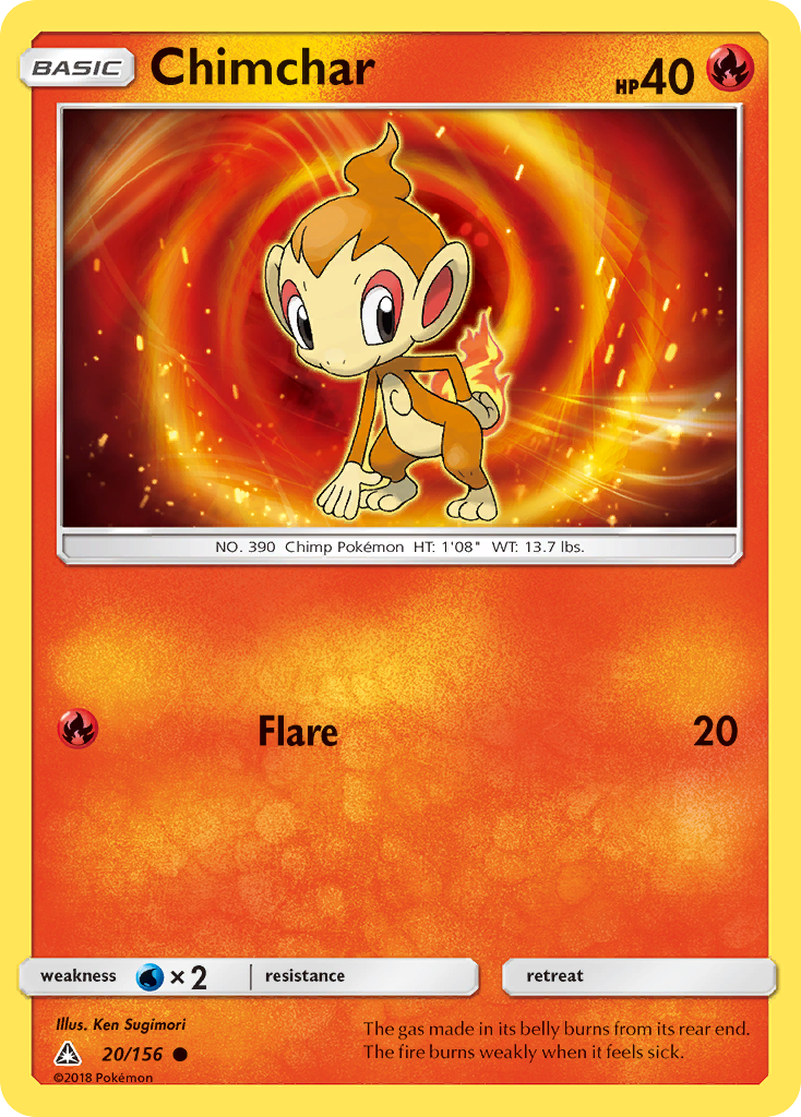 Chimchar (20/156) [Sun & Moon: Ultra Prism] | Deep Dive Games St. Marys