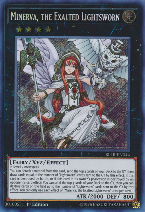 Minerva, the Exalted Lightsworn [BLLR-EN044] Secret Rare | Deep Dive Games St. Marys