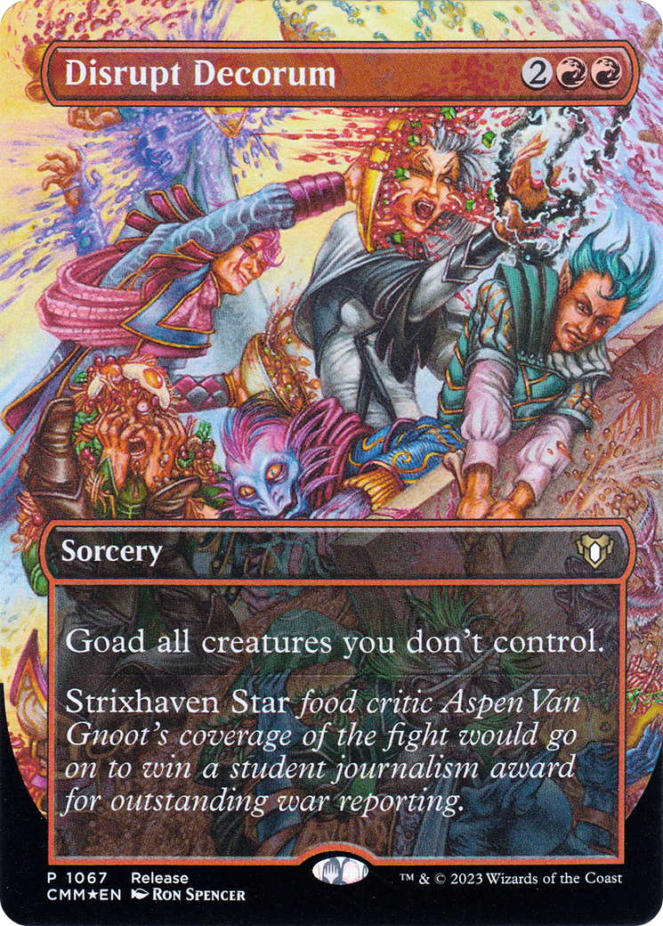 Disrupt Decorum (Borderless Alternate Art) [Commander Masters] | Deep Dive Games St. Marys