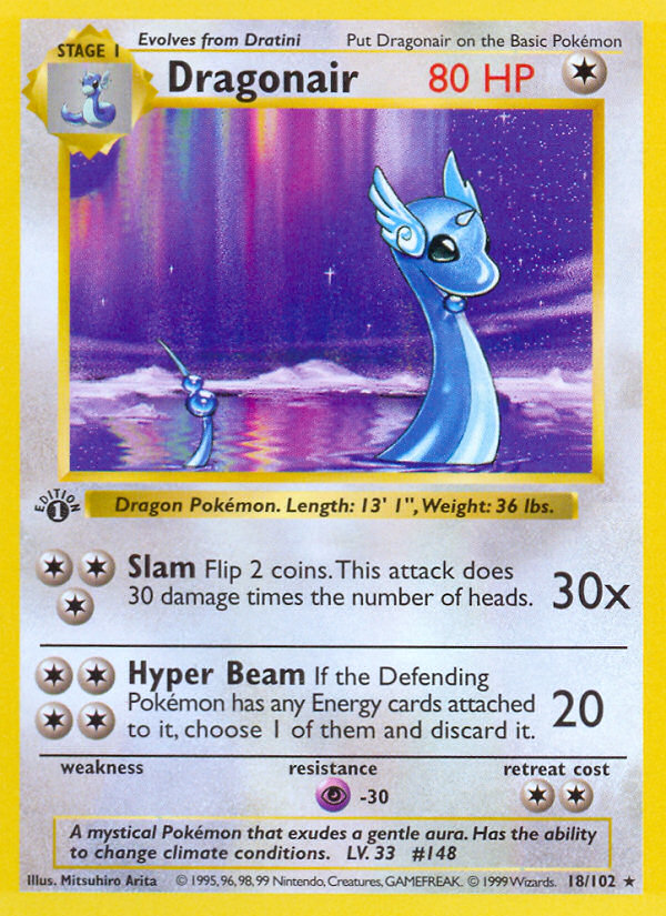 Dragonair (18/102) (Shadowless) [Base Set 1st Edition] | Deep Dive Games St. Marys