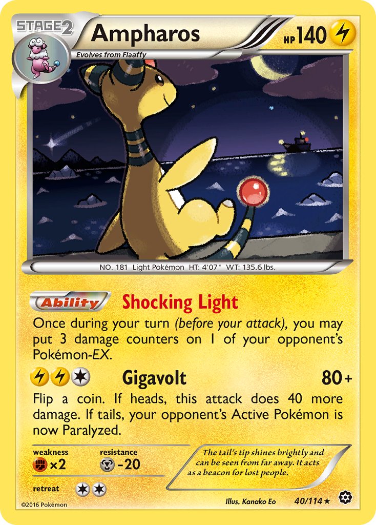 Ampharos (40/114) (Theme Deck Exclusive) [XY: Steam Siege] | Deep Dive Games St. Marys