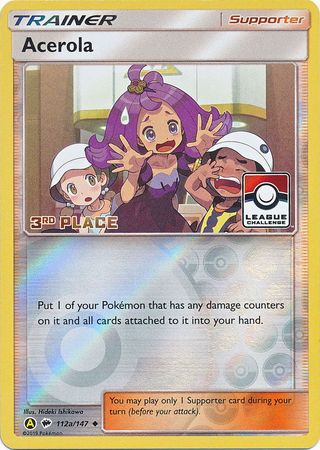 Acerola (112a/147) (League Promo 3rd Place) [Sun & Moon: Burning Shadows] | Deep Dive Games St. Marys