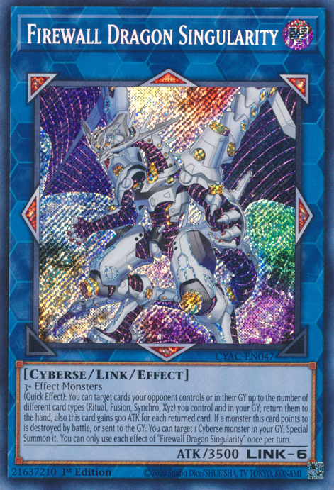 Firewall Dragon Singularity [CYAC-EN047] Secret Rare | Deep Dive Games St. Marys