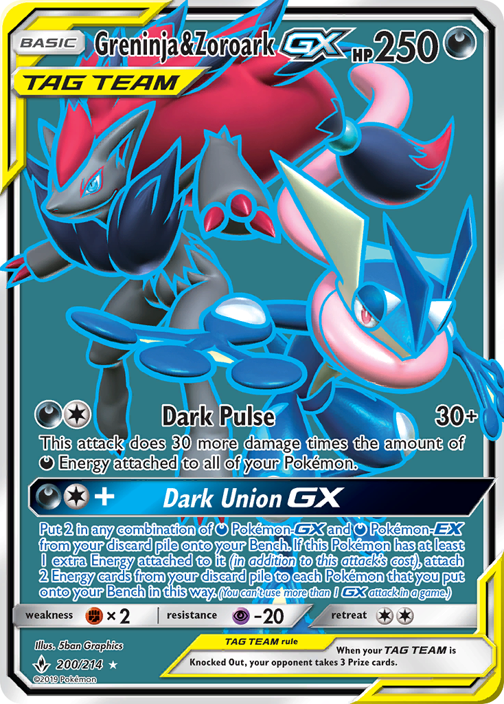 Greninja & Zoroark GX (200/214) [Sun & Moon: Unbroken Bonds] | Deep Dive Games St. Marys