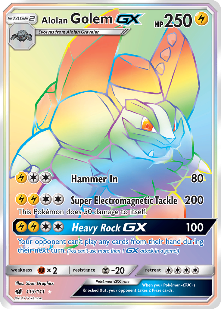 Alolan Golem GX (113/111) [Sun & Moon: Crimson Invasion] | Deep Dive Games St. Marys