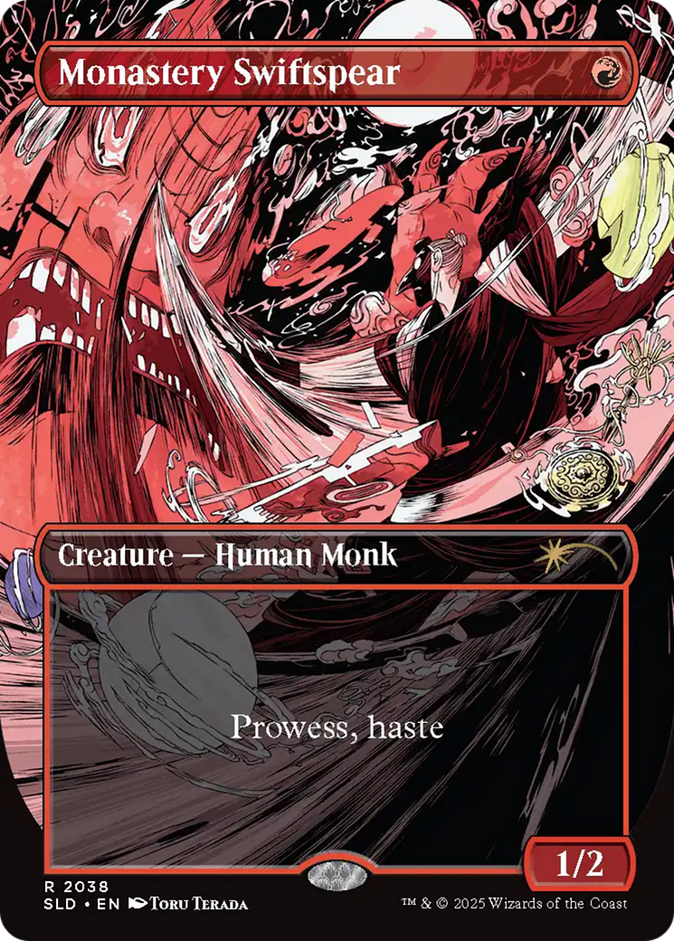 Monastery Swiftspear (2038) (Rainbow Foil) [Secret Lair Drop Series] | Deep Dive Games St. Marys