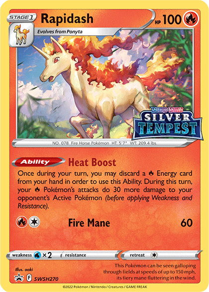 Rapidash (SWSH270) (Prerelease) [Sword & Shield: Black Star Promos] | Deep Dive Games St. Marys