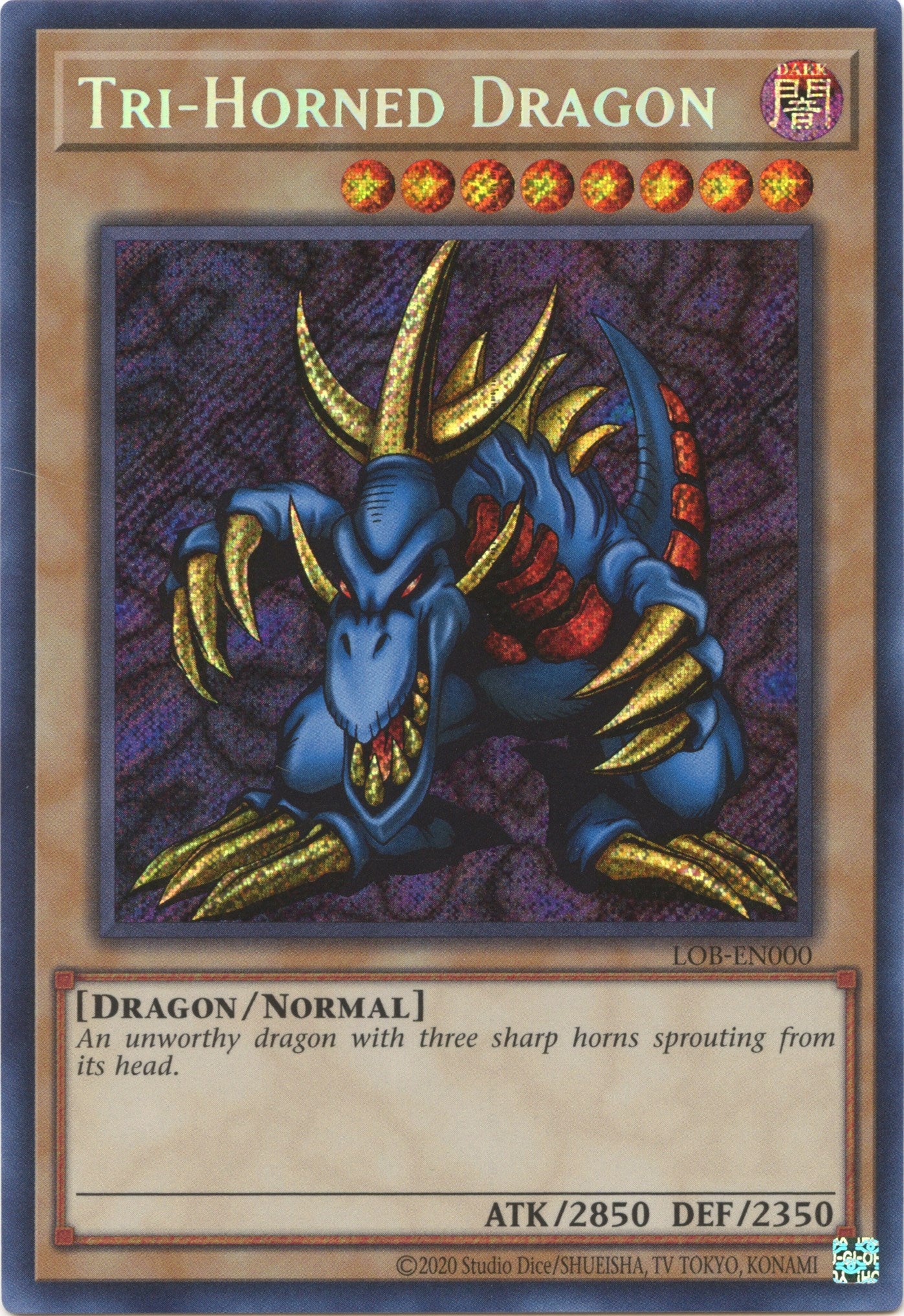 Tri-Horned Dragon (25th Anniversary) [LOB-EN000] Secret Rare | Deep Dive Games St. Marys