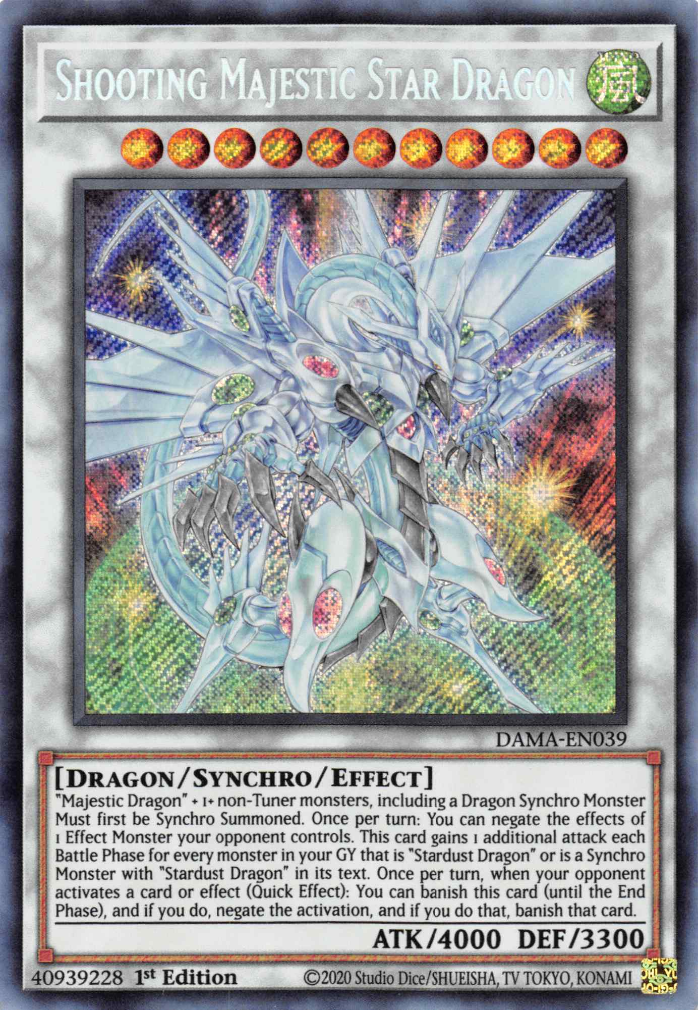 Shooting Majestic Star Dragon [DAMA-EN039] Secret Rare | Deep Dive Games St. Marys