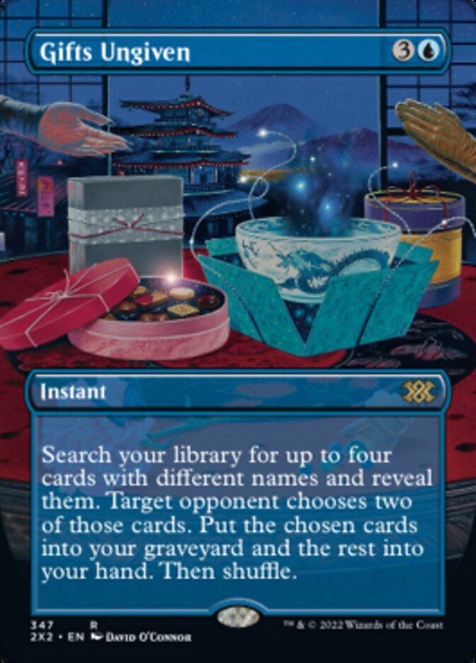 Gifts Ungiven (Borderless Alternate Art) [Double Masters 2022] | Deep Dive Games St. Marys