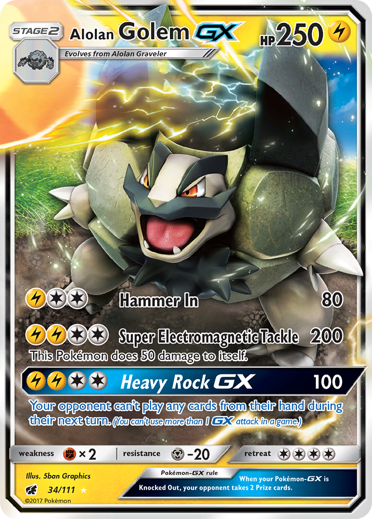 Alolan Golem GX (34/111) [Sun & Moon: Crimson Invasion] | Deep Dive Games St. Marys