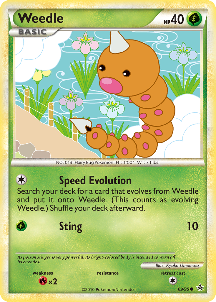 Weedle (69/95) [HeartGold & SoulSilver: Unleashed] | Deep Dive Games St. Marys