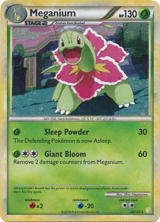 Meganium (26/123) (Cracked Ice Holo) [HeartGold & SoulSilver: Base Set] | Deep Dive Games St. Marys