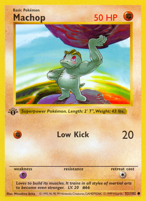 Machop (52/102) (Shadowless) [Base Set 1st Edition] | Deep Dive Games St. Marys