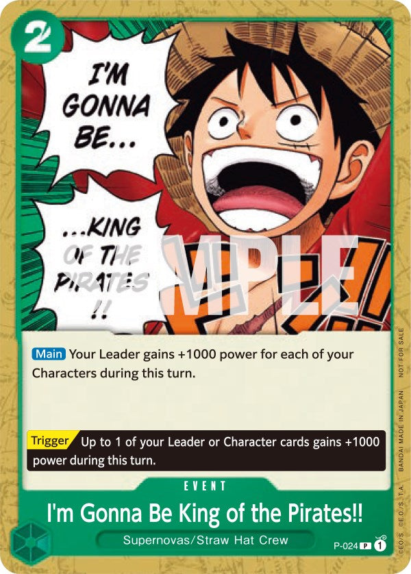 I'm Gonna Be King of the Pirates!! [One Piece Promotion Cards] | Deep Dive Games St. Marys