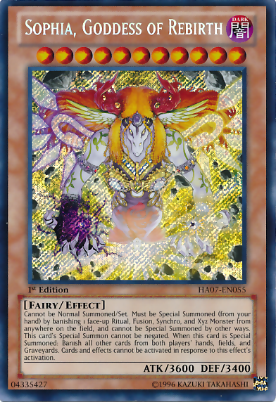 Sophia, Goddess of Rebirth [HA07-EN055] Secret Rare | Deep Dive Games St. Marys