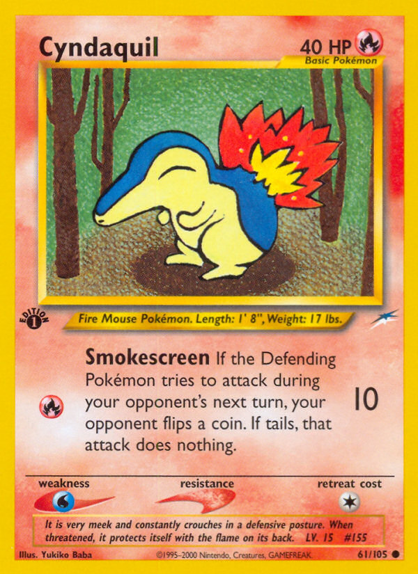 Cyndaquil (61/105) [Neo Destiny 1st Edition] | Deep Dive Games St. Marys