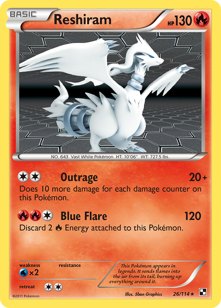 Reshiram (26/114) [Black & White: Base Set] | Deep Dive Games St. Marys