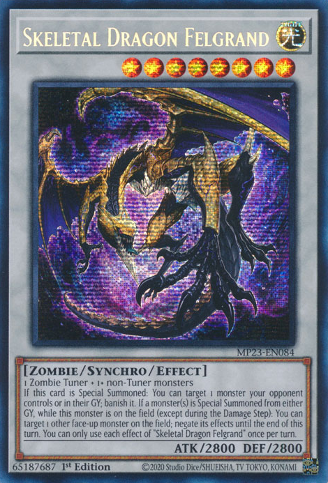 Skeletal Dragon Felgrand [MP23-EN084] Prismatic Secret Rare | Deep Dive Games St. Marys