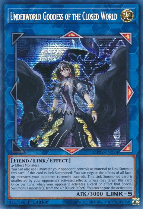 Underworld Goddess of the Closed World [MP22-EN028] Prismatic Secret Rare | Deep Dive Games St. Marys