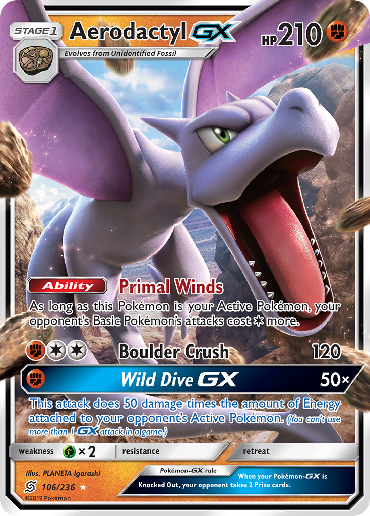 Aerodactyl GX (106/236) [Sun & Moon: Unified Minds] | Deep Dive Games St. Marys