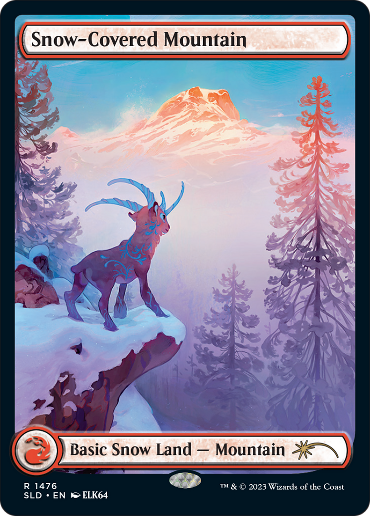 Snow-Covered Mountain (1476) (Rainbow Foil) [Secret Lair Drop Series] | Deep Dive Games St. Marys