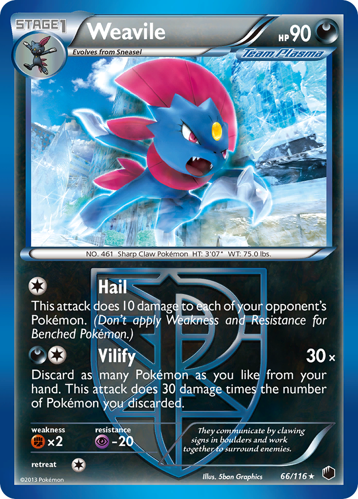 Weavile (66/116) [Black & White: Plasma Freeze] | Deep Dive Games St. Marys