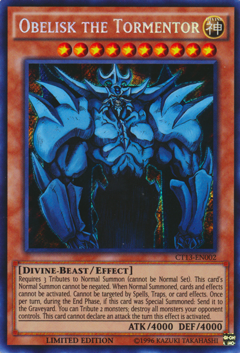 Obelisk the Tormentor [CT13-EN002] Secret Rare | Deep Dive Games St. Marys