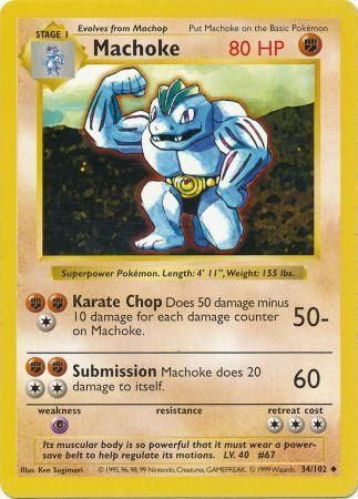 Machoke (34/102) [Base Set Shadowless Unlimited] | Deep Dive Games St. Marys