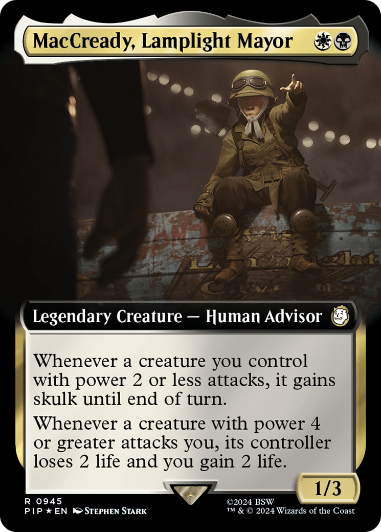 MacCready, Lamplight Mayor (Extended Art) (Surge Foil) [Fallout] | Deep Dive Games St. Marys