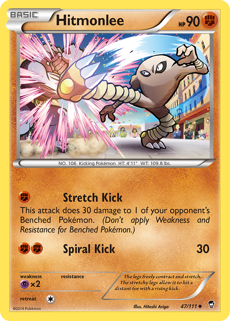 Hitmonlee (47/111) [XY: Furious Fists] | Deep Dive Games St. Marys