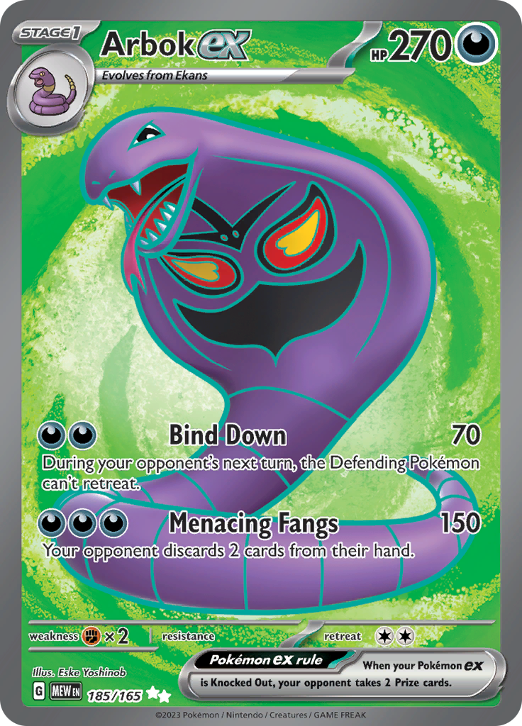 Arbok ex (185/165) [Scarlet & Violet 151] | Deep Dive Games St. Marys