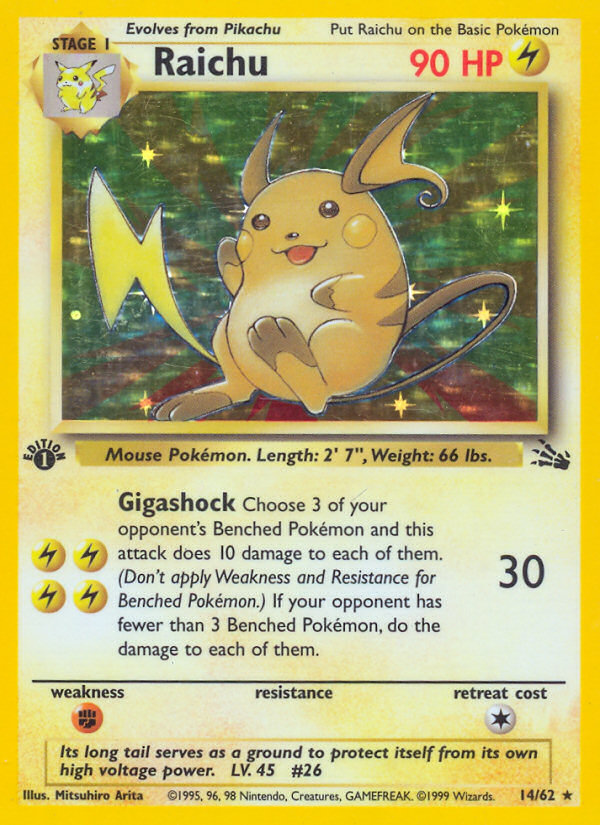 Raichu (14/62) [Fossil 1st Edition] | Deep Dive Games St. Marys