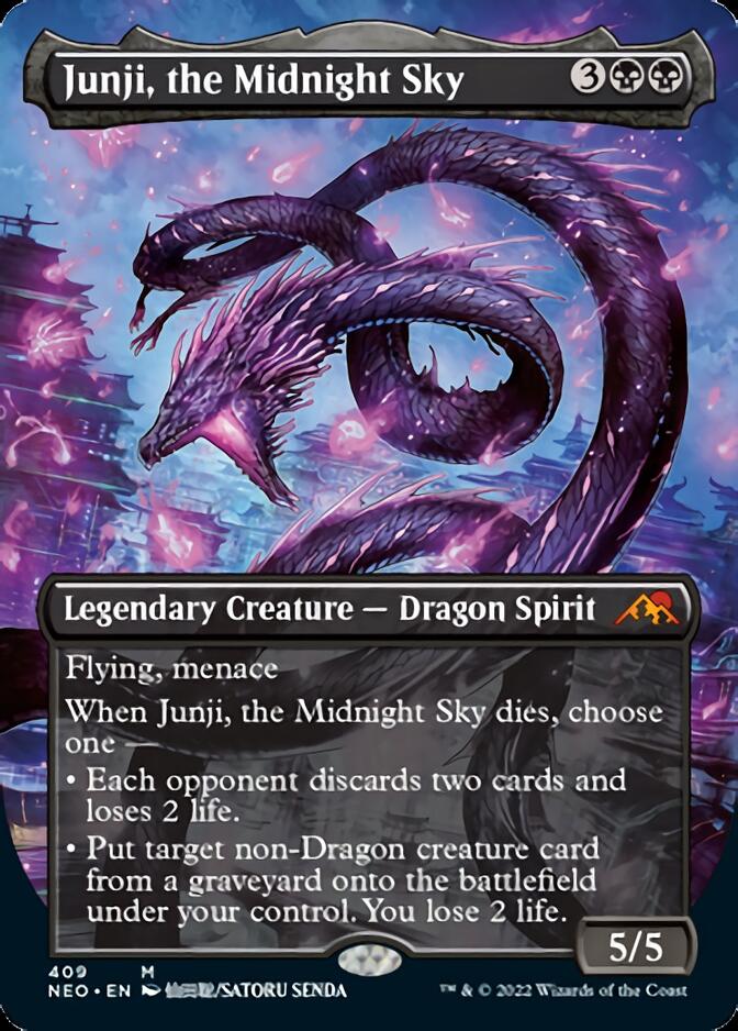 Junji, the Midnight Sky (Borderless Alternate Art) [Kamigawa: Neon Dynasty] | Deep Dive Games St. Marys