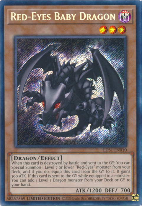 Red-Eyes Baby Dragon [LDS1-EN010] Secret Rare | Deep Dive Games St. Marys