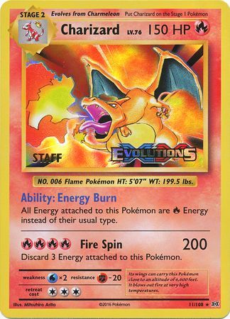 Charizard (11/108) (XY Evolutions Staff Prerelease) [XY: Black Star Promos] | Deep Dive Games St. Marys