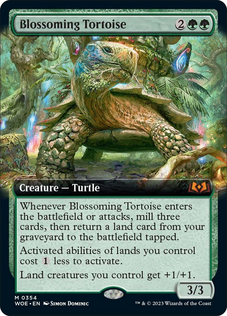 Blossoming Tortoise (Extended Art) [Wilds of Eldraine] | Deep Dive Games St. Marys