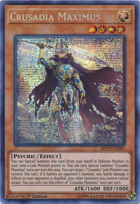 Crusadia Maximus [MP19-EN081] Prismatic Secret Rare | Deep Dive Games St. Marys