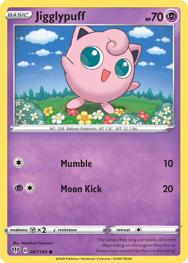 Jigglypuff (067/189) [Sword & Shield: Darkness Ablaze] | Deep Dive Games St. Marys